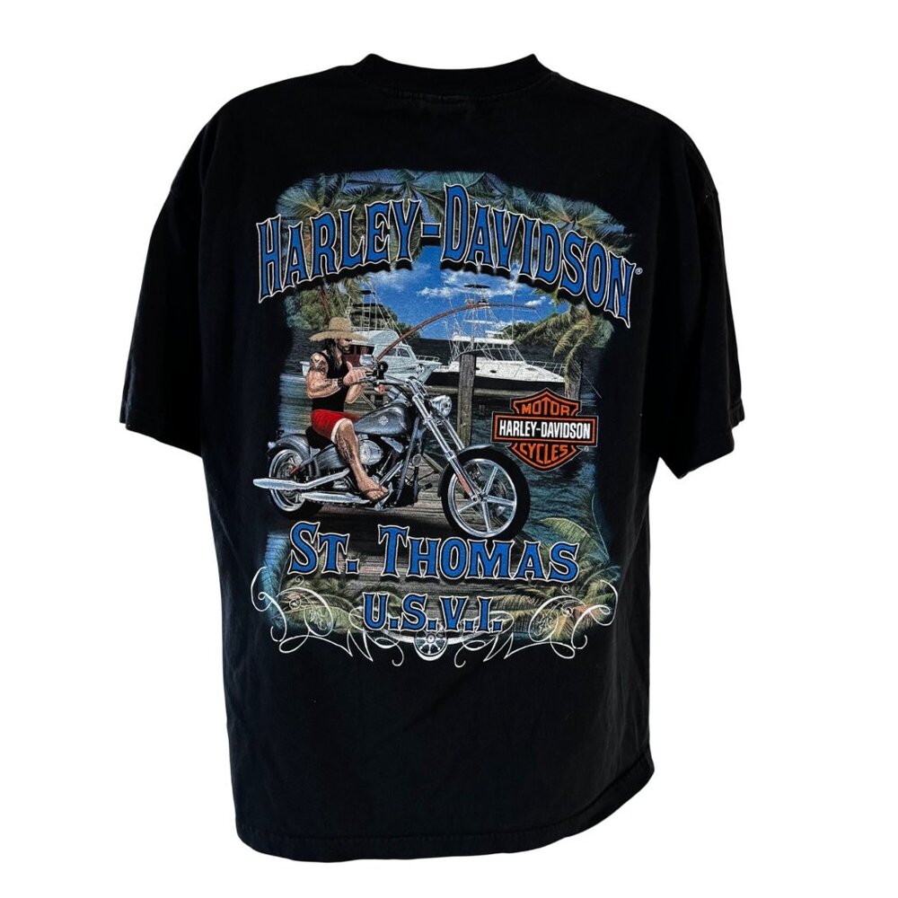 Harley-Davidson St. Thomas U.S.V.I. Black Graphic T-Shirt Mens XL